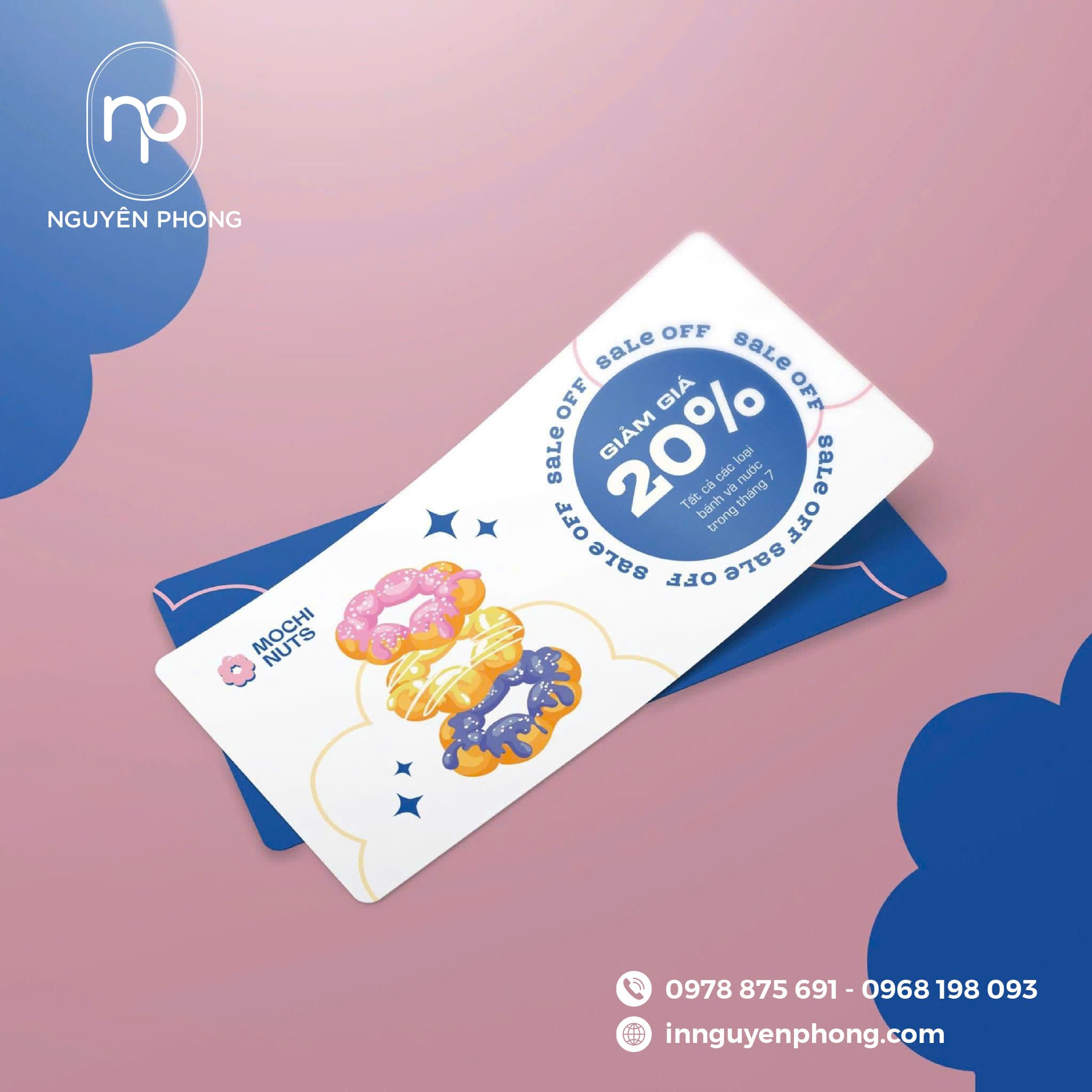 In thiệp mời giảm giá khia trương cửa hàng, uy tín, sắc nét 